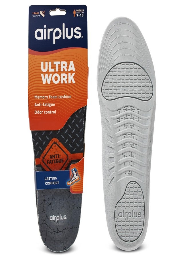Airplus Ultra Work Memory Plus Shoe Insoles for All Day Comfort and Foot Pain Relief, Mens, Size 7-13 - Image 1
